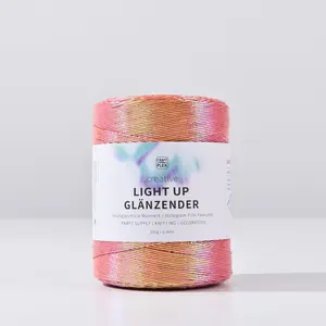 500m 200g 1mm Korean Style Holographic Silver Fiber Polyester Core Yarn, DIY Handmade Bag Weaving Thread, Trendy Craft Supplies