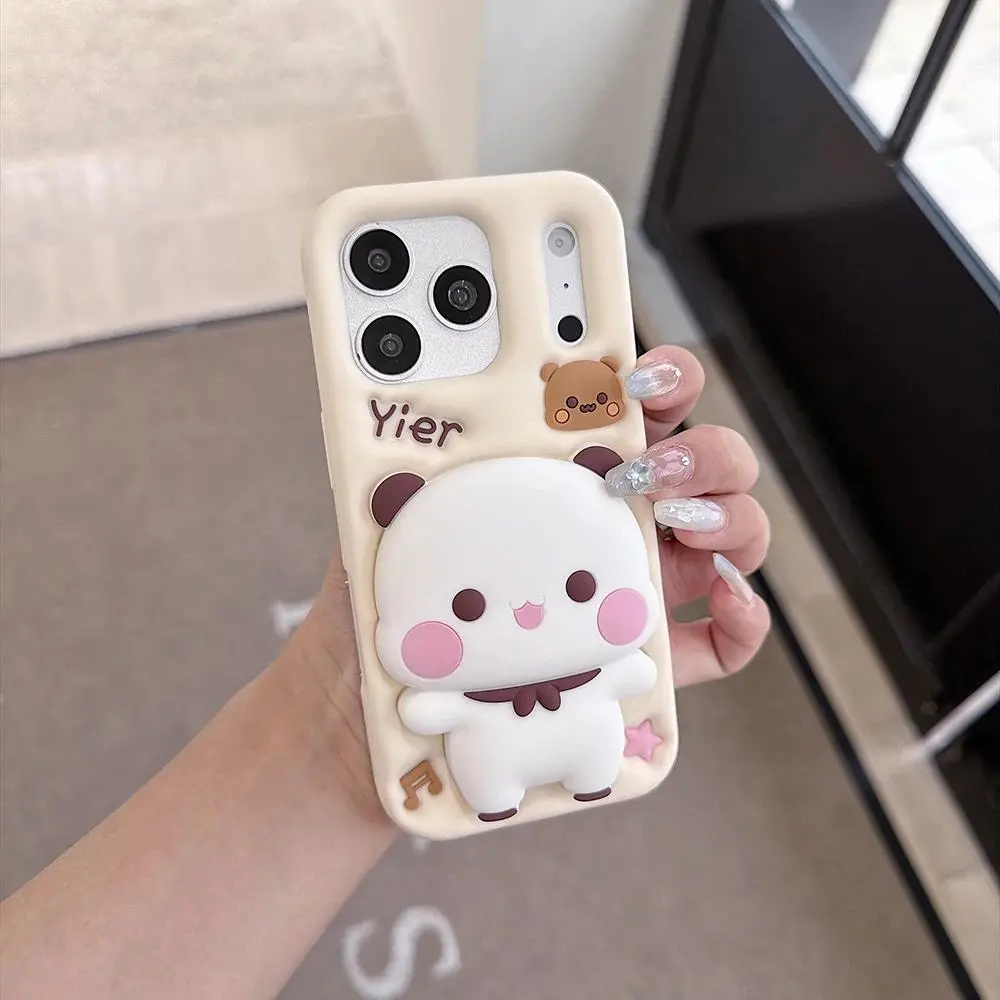 Cartoon Cute Yier Bubu Stand Phone Case For iPhone 17 16 15 14 13 12 Pro Max Shockproof Protective Case