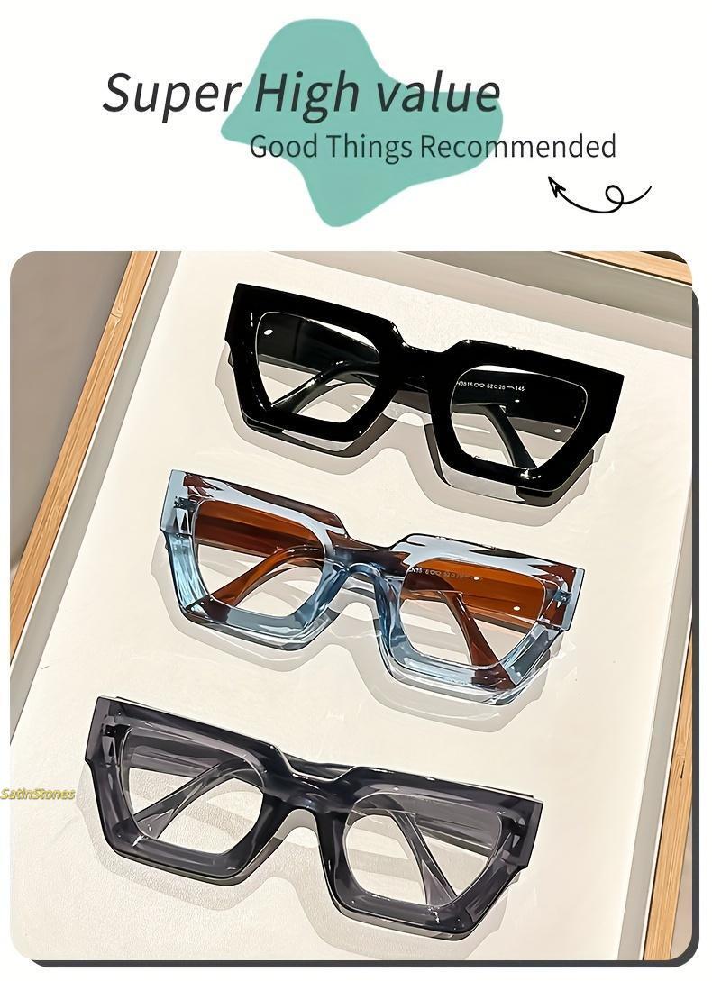 3-Pair Y2K Style Oversized Frame Leopard Print Anti-Blue Light Glasses – Transparent Lenses, Stylish Accessory and Everyday Casual Computer Glasses