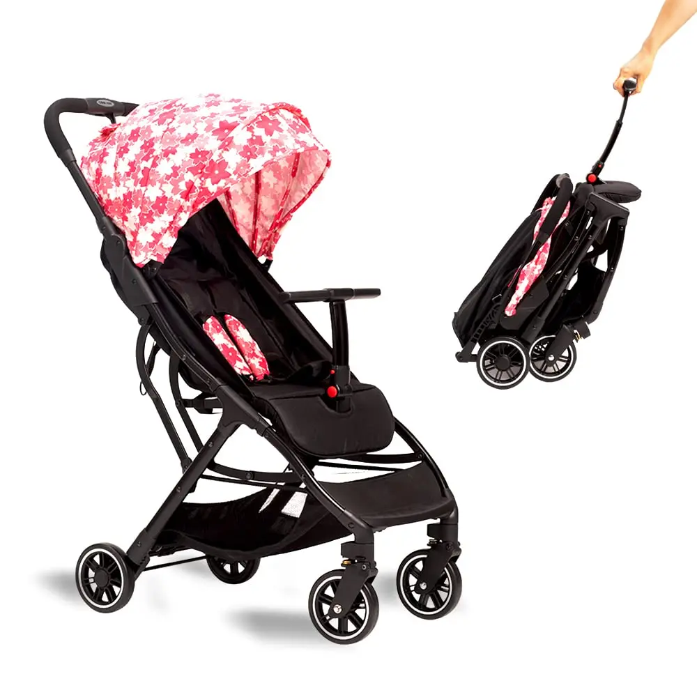 Lightweight Umbrella Stroller, Foldable and Compact for Travel with Automatic Fold and Pop-Out Sun Canopy for Baby, Pink, No, Travel Size