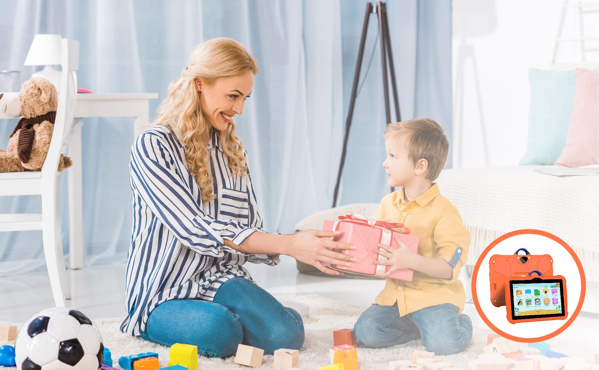 Educational Android Kids Tablet with Case WiFi Tablet Pc for Children's best Gifts Android Kids Game Educational Learning Tablets Quad Core 4GB RAM 64GB ROM