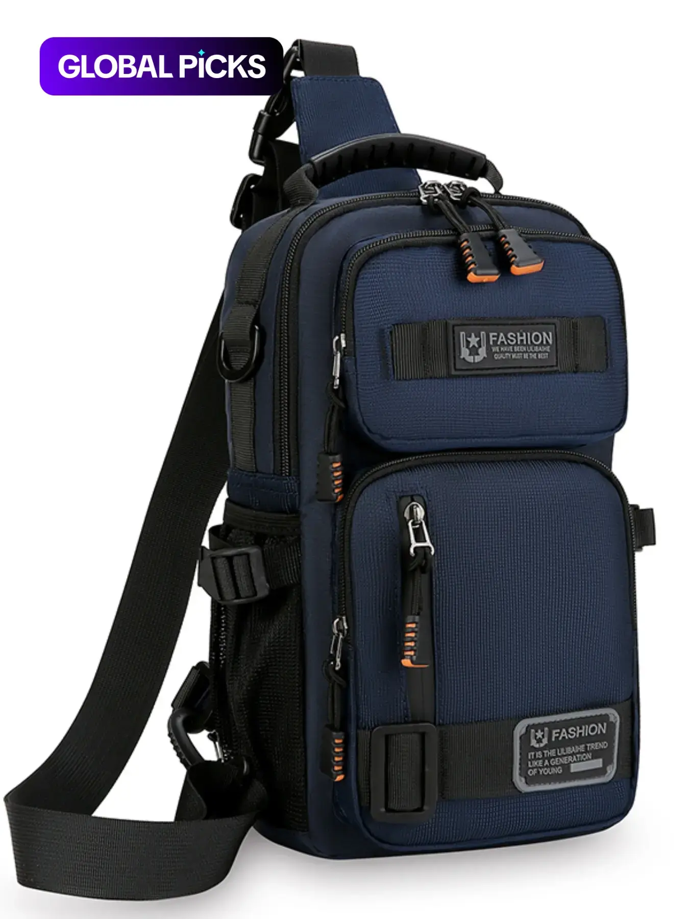 Men's Large Capacity Multi-Pocket Chest Bag, Fashionable Single Shoulder Crossbody Pack, Lightweight Travel Sports Pouch for Daily Use, Casual Shoulder Bag, Multifunctional Portable Bag, Durable Chest Bag, Crossbody Chest Design #GLOBAL PICKS