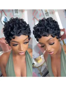 Short Pixie Wigs for Women, Synthetic Hair Wigs, Natural Wavy Pixie Cut, Curly Layered Pixie Wig, Stylish Hairstyles for Women