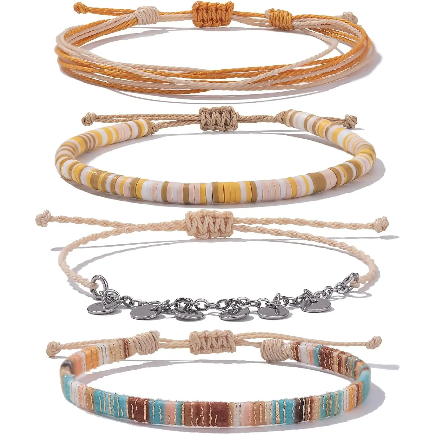 Boho Beaded Anklet Bracelets  String Plus Size Ankle  Set