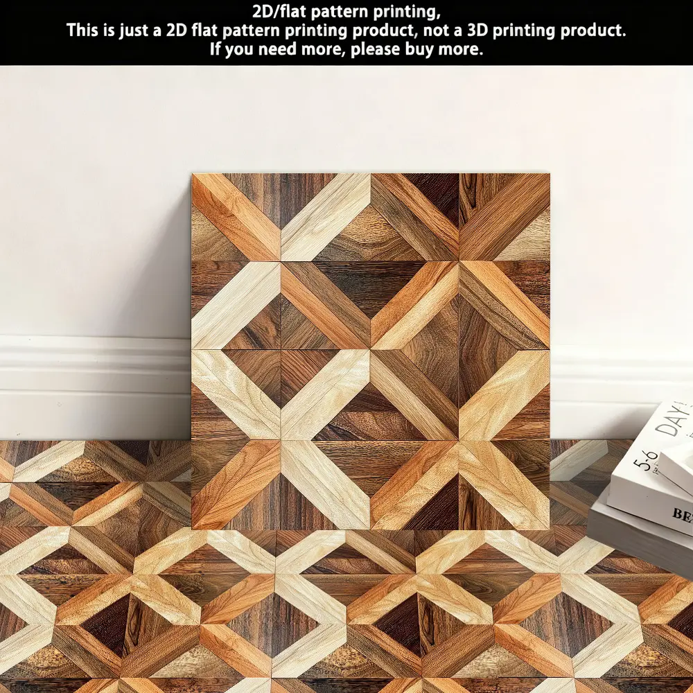 10pcs Self-Adhesive PVC Floor Tiles - Unique Geometric Patterns, Wear-Resistant Leather-Like Flooring, Peel-and-Stick High-Quality Flooring. Suitable for Bathroom, Kitchen, Living Room, Bedroom - Easy Installation, Durable Vinyl Flooring 11.8x11.8