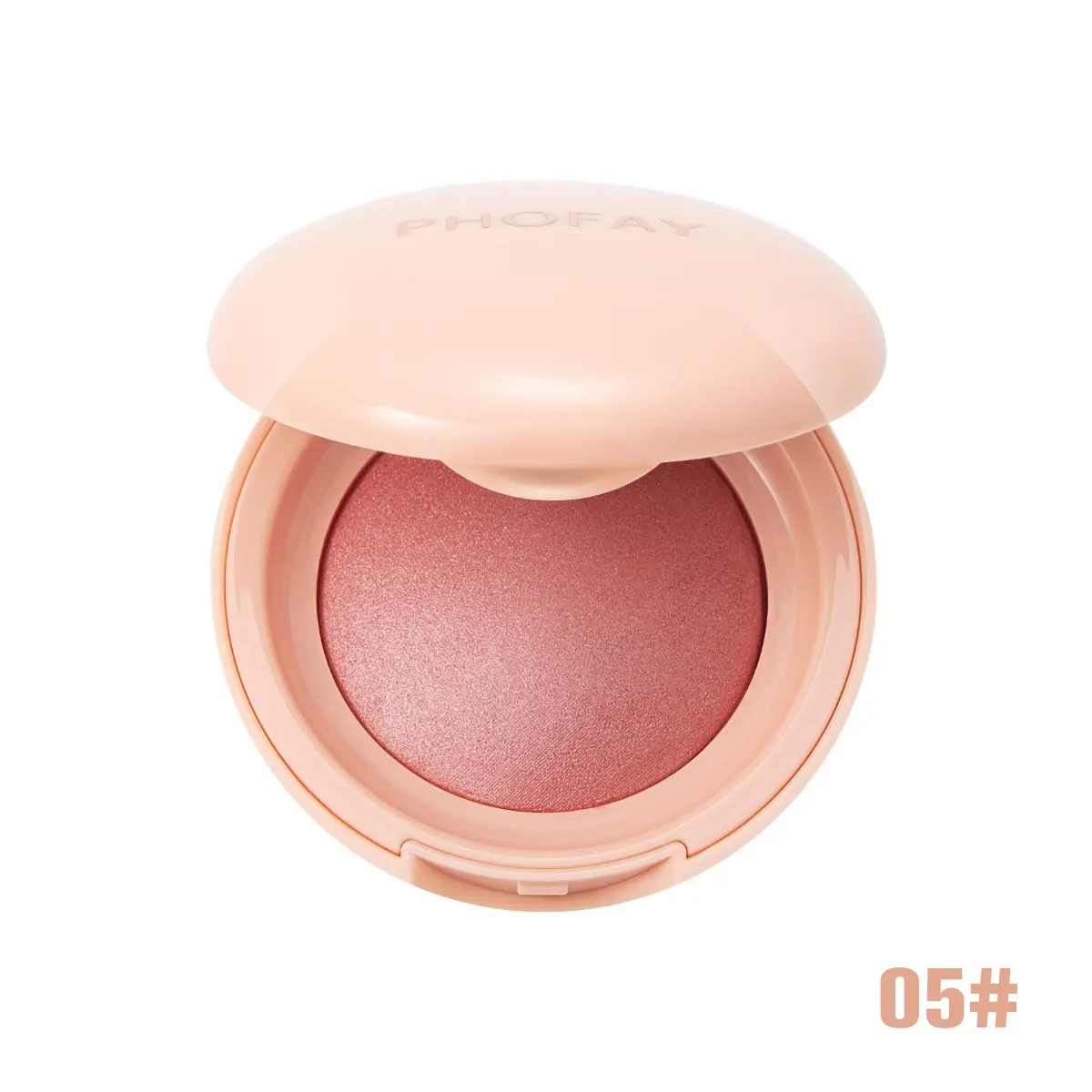 PHOFAY Pigment-Rich Shimmery Luminous Blush - Lightweight Buildable Longwear Cosmetic Cheek Makeup with Included Brush, Soft Glam Natural Glow for Daily Use, Date Night & Complementary Eyeshadow Looks, Radiant, Powder, Adults, Glow Blush, Shimmer Blush