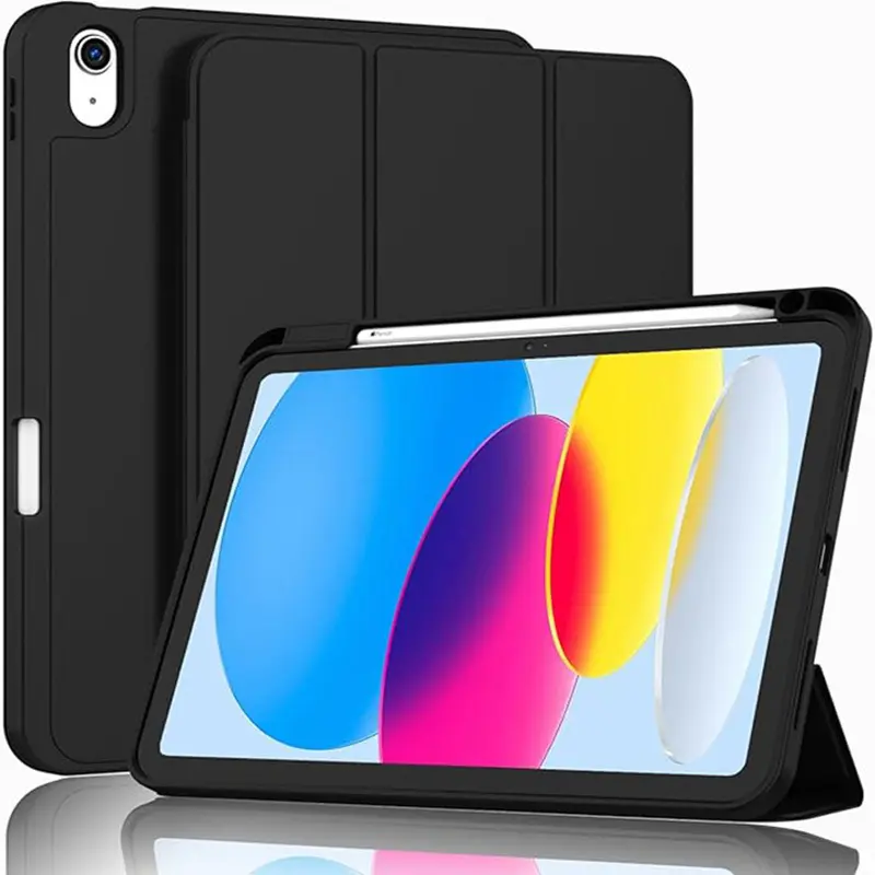 Detachable Keyboard Tablet Case for 11-inch iPad 10th Generation (A16) - 3-Color Backlit, Multi-Touchpad, Multi-Angle Stand, Flip Hybrid Case with Pen Slot (Black) [Tablet Accessories]