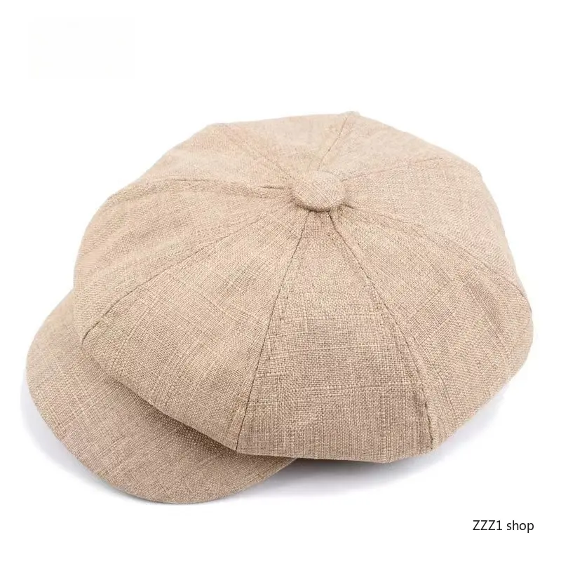 Linen 8-Panel Newsboy Cap - Classic Retro Gatsby Ivy Hat for Men, Breathable Sports & Outdoor Headwear for Casual Summer Driving,camping essentials