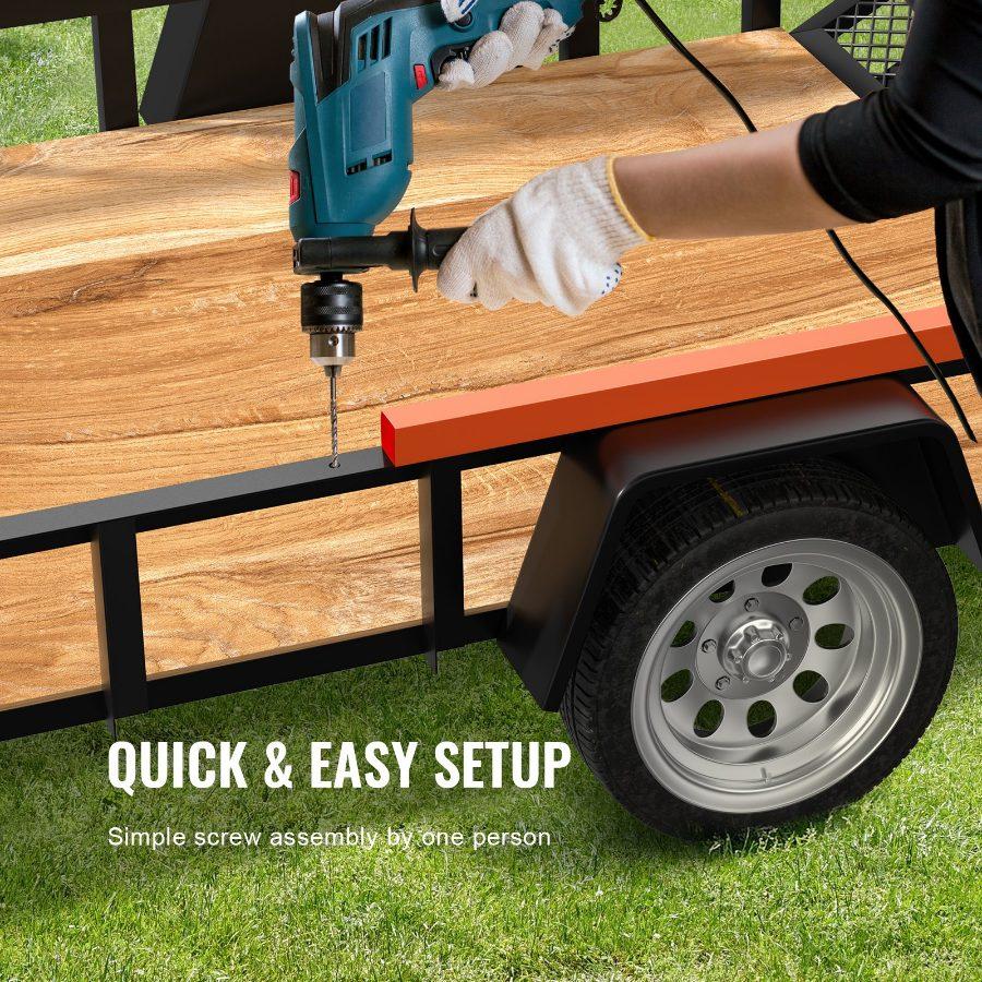 VEVOR TrailTailgate er Lift Assist, Max 180 lbs Load Capacity, Compatible with Open Utility Trailer Tailgate and Ramp, with 10 to 24 Inches Heights Side Rail and 4 to 6 Feet Height Tail Gate Ramp