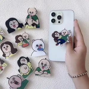Quirky Cartoon Cellphone Grip Stand - Resin Epoxy Acrylic Telescopic Pop Holder, Cute Kawaii Mobile Smartphone Accessory for iPhone & Samsung