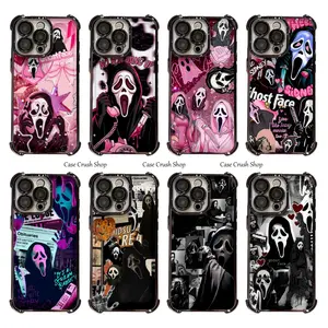 Trendy Fashion Scream Ghostface Phone Cases For iPhone 17 16 15 14 13 12 11 Promax Pro Air Plus Black Pink Shockproof TPU Cover Protection Birthday Halloween Gifts For Friends