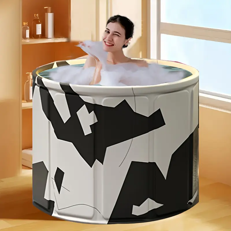 Adult foldable soaking bathtub, portable extra-large freestanding hot tub, insulated design, easy to install in small spaces and shower rooms
