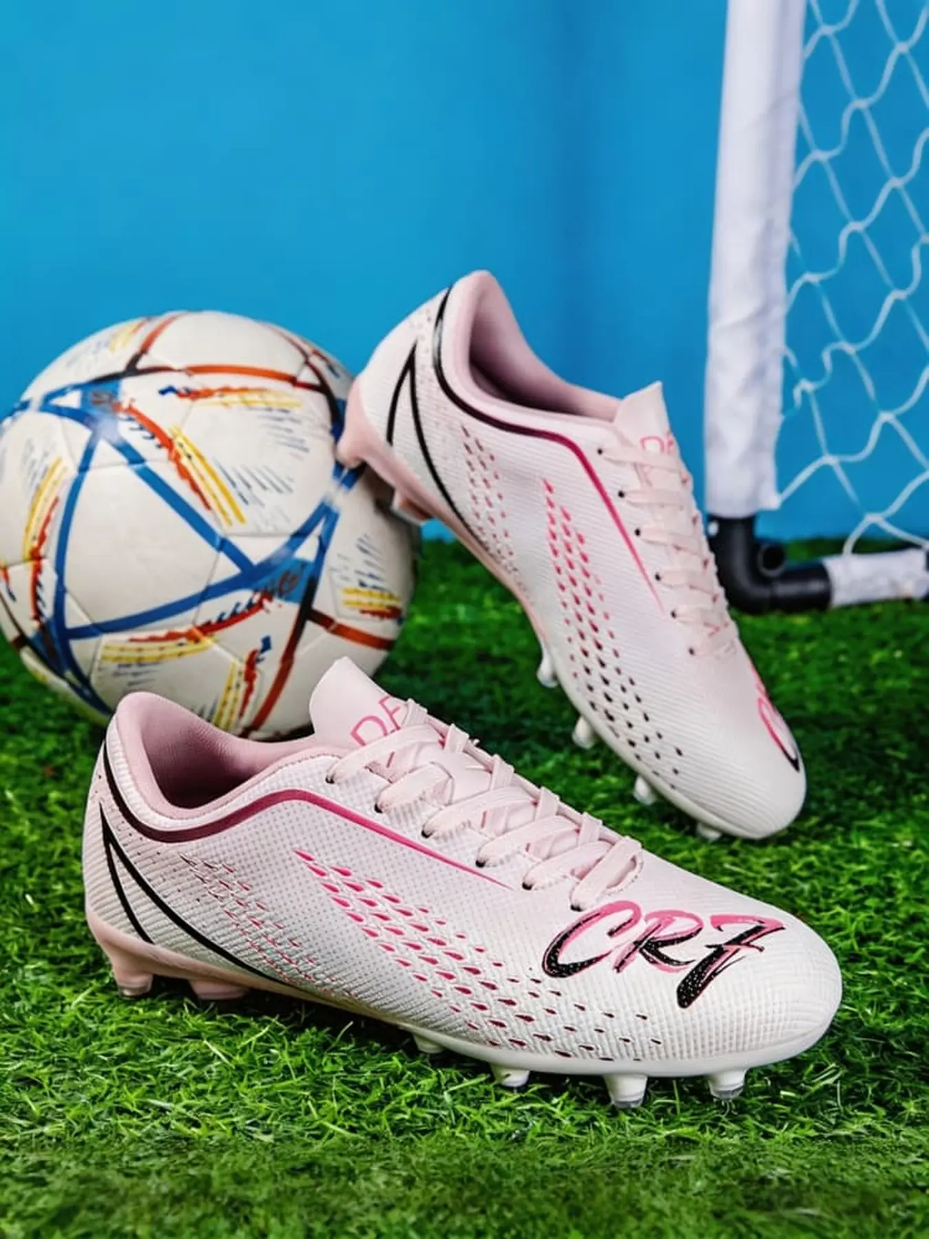 Men's Cool Pioneer Long Stud Football Shoes Tear Resistant Mesh Upper Reinforced Toe Cap Long Studs For Strong Grip For Amateur Grass And Football Sports