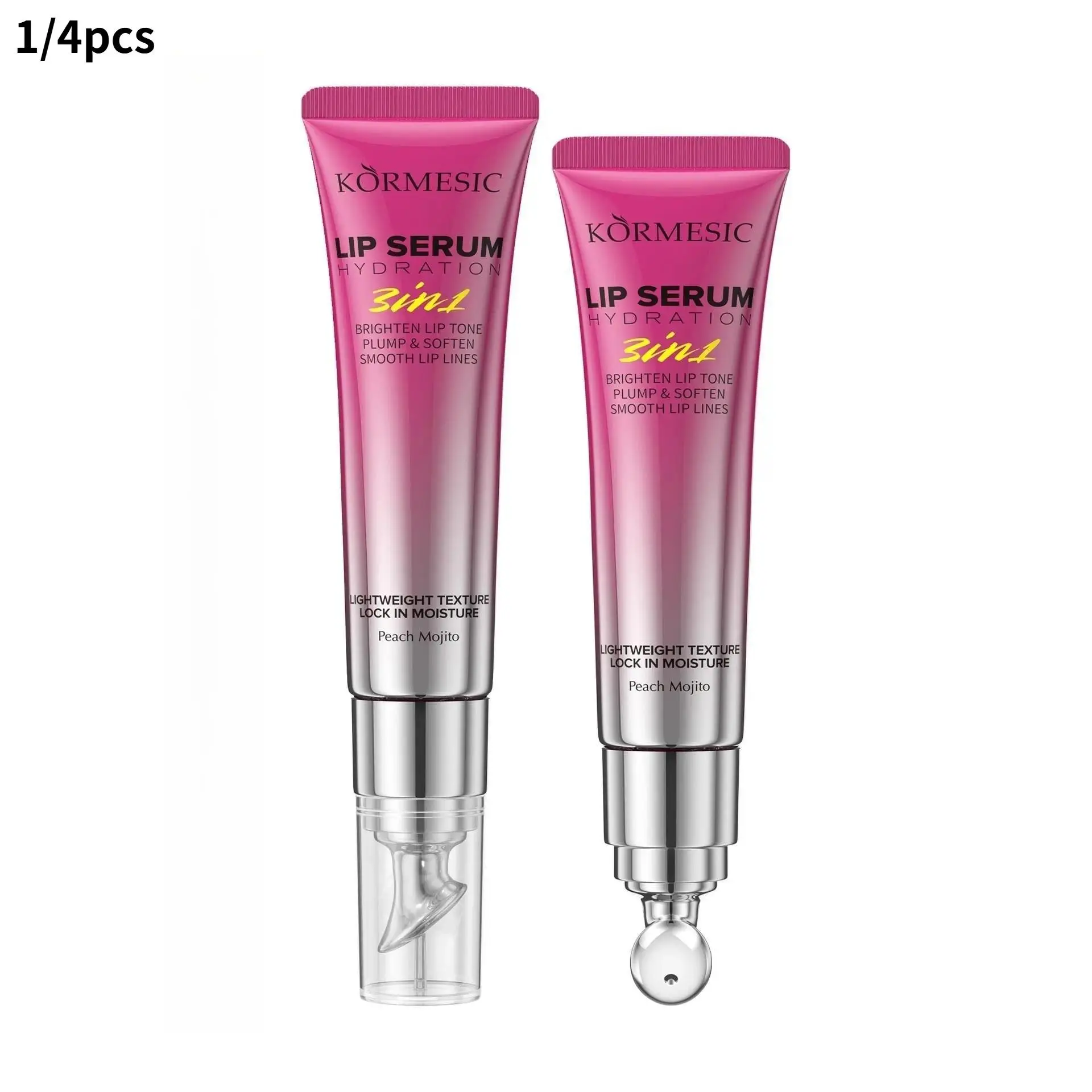 Hydrating & Peptide Lip Essence Serum, Non Drying Lip, Lip Hydration, Korean Makeup Glossing Lip Balm with Shea Butter, Smooth Lip Lines Moisturizing Texture, Ice-Cool Rollerball Applicator, Radiant, Glossy, Moisturizer, Hydrate, Moisture