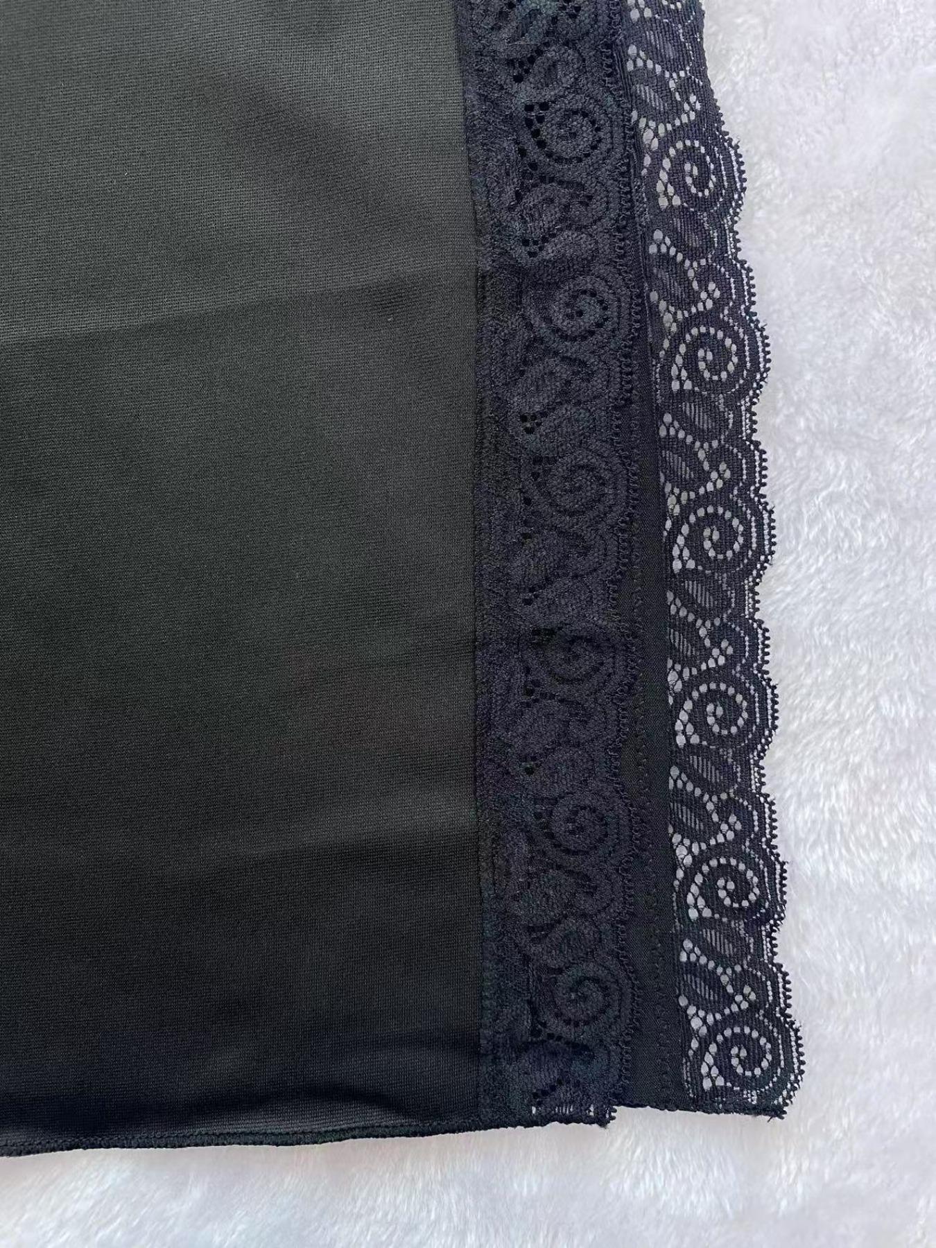 Women's Contrast Lace Backless Split Thigh Slit Cami Nightdress, Sexy Fashion Adjustable Spaghetti Strap Nightgown, Soft Comfortable Sleepwear Loungewear for Women Chic Aesthetic