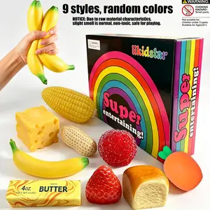 9-piece set - Boxed Maltose Stress Relieving Fingertip Toy, Sensory Set, Creative Slow Rebound Soft Clay Toy, Party Gift, 9 Different Styles, Soft Clay Toy Set