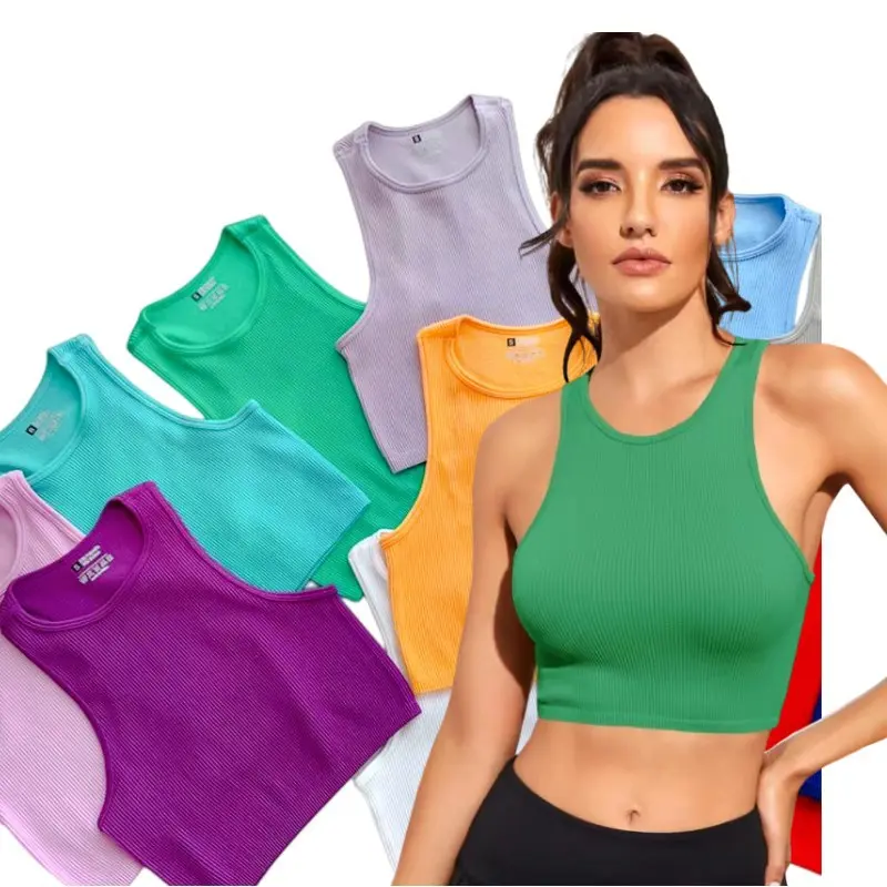Women's Quick-Dry Workout Tank Top, Sweat-Wicking Stretchy Yoga Shirt, Padded-Free for Gym Sports & Running, Workout Tops, Gym Sports Tops