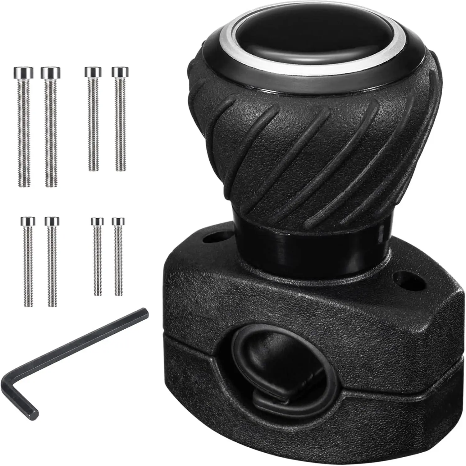 Steering Wheel Knob,    Knob Power Handle Spinner Fit for Steering Wheel, , Semi , Forklifts, , Boat, and Golf Cart – Black