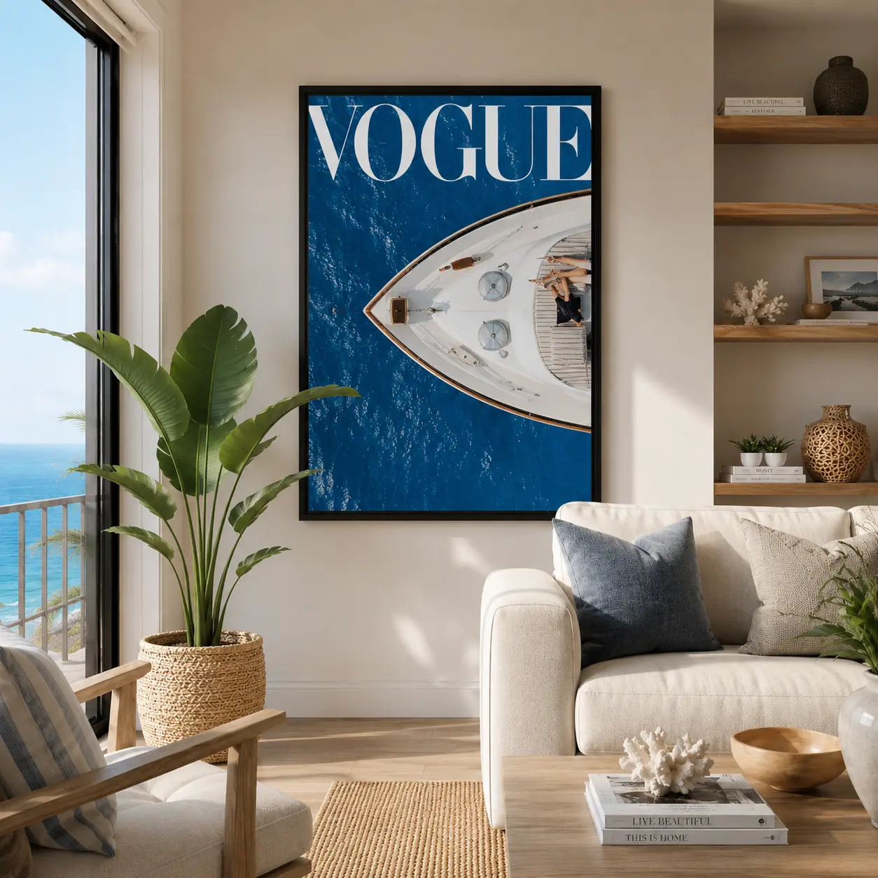 Luxury Vintage Boat Yacht Graphic Print Framed Canvas Wall Art Decor, Multi-Size Ocean Vibe Nautical Accent for Bedroom Living Room, Gift for Home Decor Enthusiasts