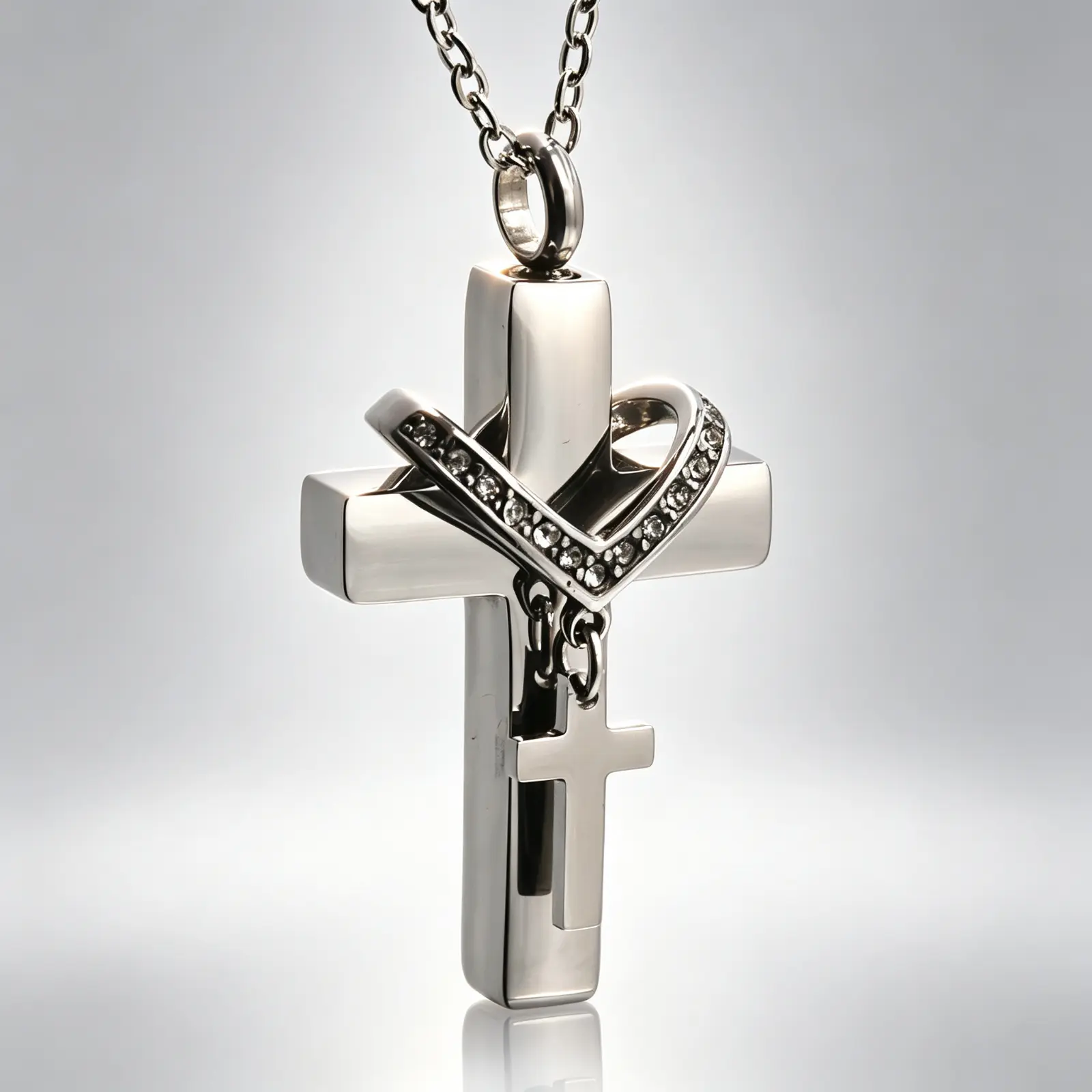 NEW Urn Necklace For Ashes Cremation Pendant Memorial Keepsake Jewelry Cross