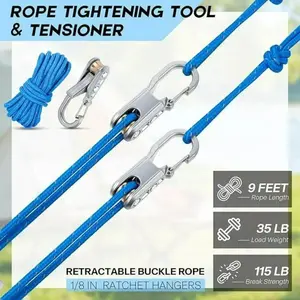 [DealsForYouDays] Retractable Buckle Rope-Adjustable Ropes 2026 New Rope Roller with Accessory Cord - Easy Secure Tie Down for Outdoor,Camping, Marine Rope,and Boating Guy Lines ,Tools Gadgets,Truck Stuff ,Car Essentials, Multifunction Rope