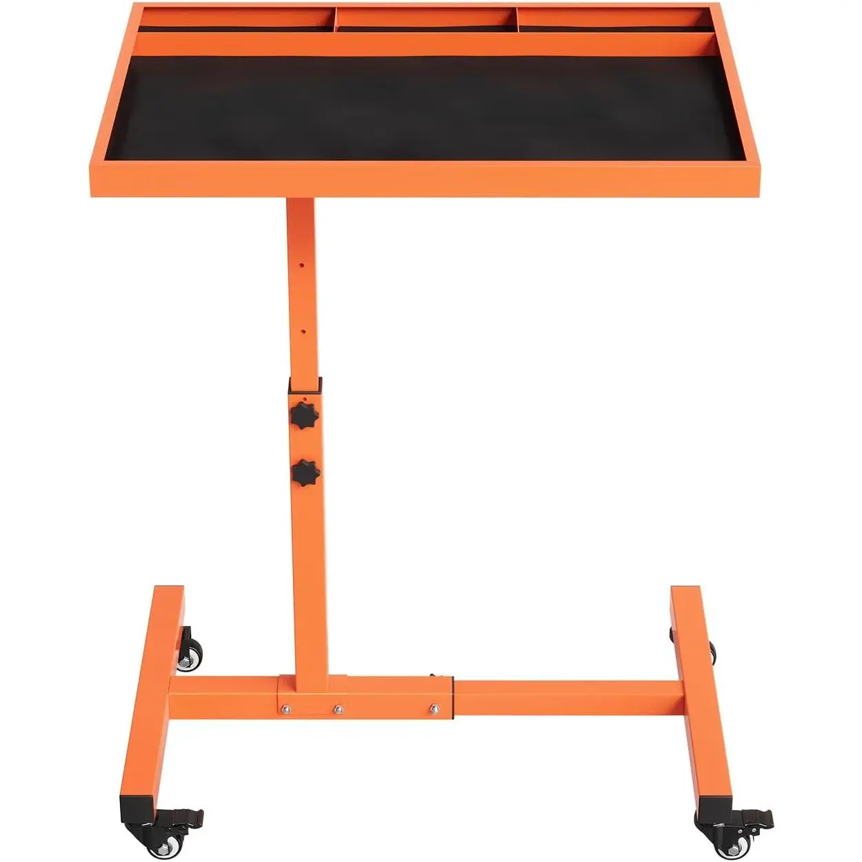 Heavy-Duty Mobile Rolling Workbench with Tool Tray, 220 LBS Load Capacity – Adjustable Height 38" to 45", Lockable Casters for Garage & Mechanic Repair Shops
