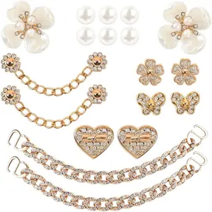 SOGLLQAM Bling Shoe Charms Set, Pearl Flower & Crystal Rhinestone Accessories for Women’s Clogs and Shoes, Cute Decoration for Party & Birthday Fancy Sandals Slippers Slippers gift summerwins