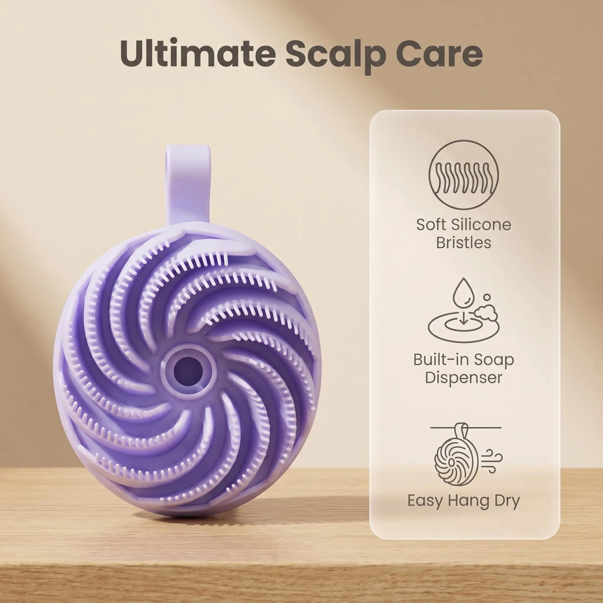 Soft Silicone Scalp Scrubber Shampoo Brush with Soap, Pain-Free Scalp Massager with Lanyard, Gentle Hair Care Tool for Daily Use