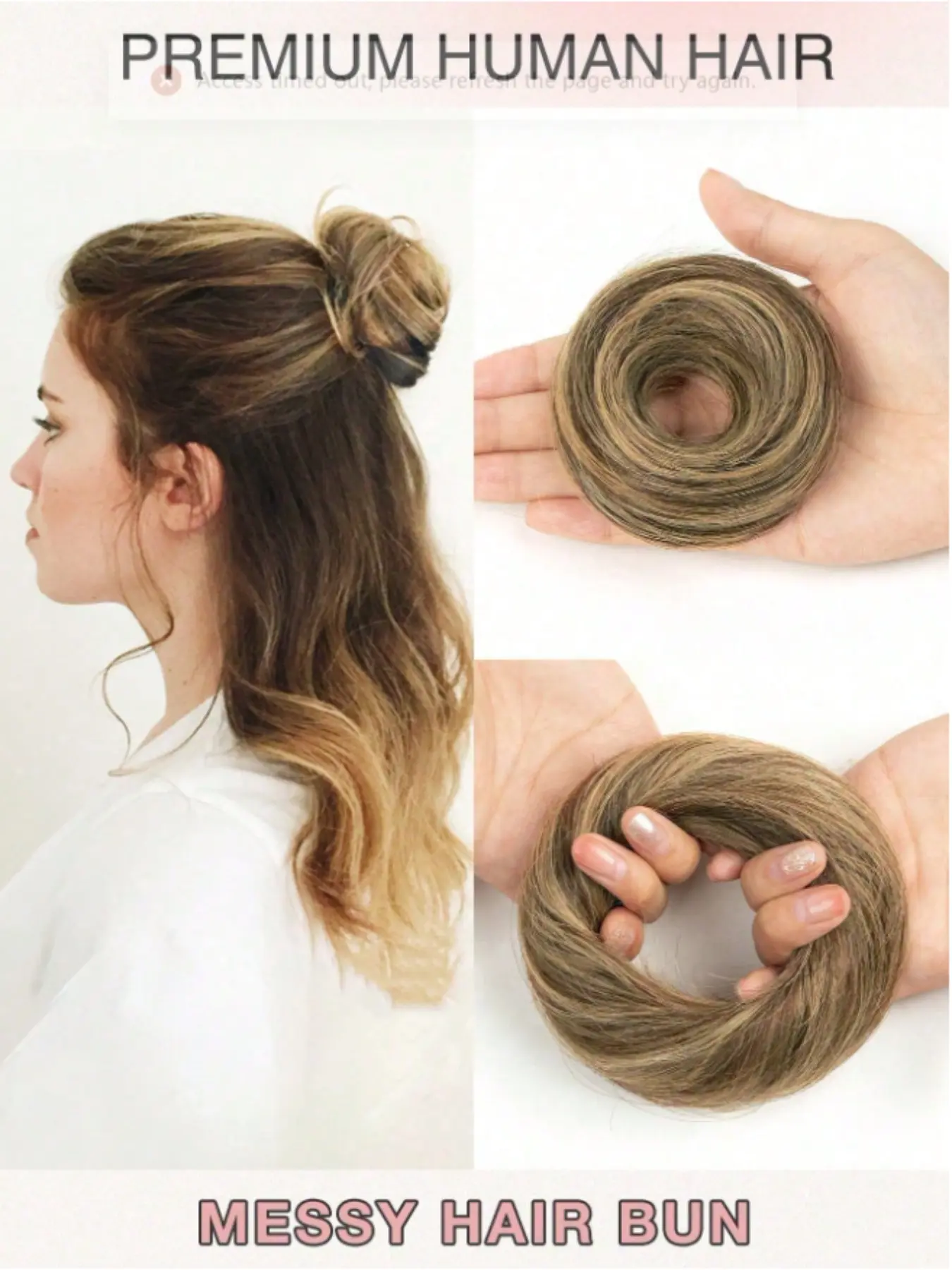 Messy Bun Hair Scrunchie, Human Hair Wavy Style, Elegant Hair Bun Accessory, Elastic Hair Tie, Stylish Hairstyle Essential