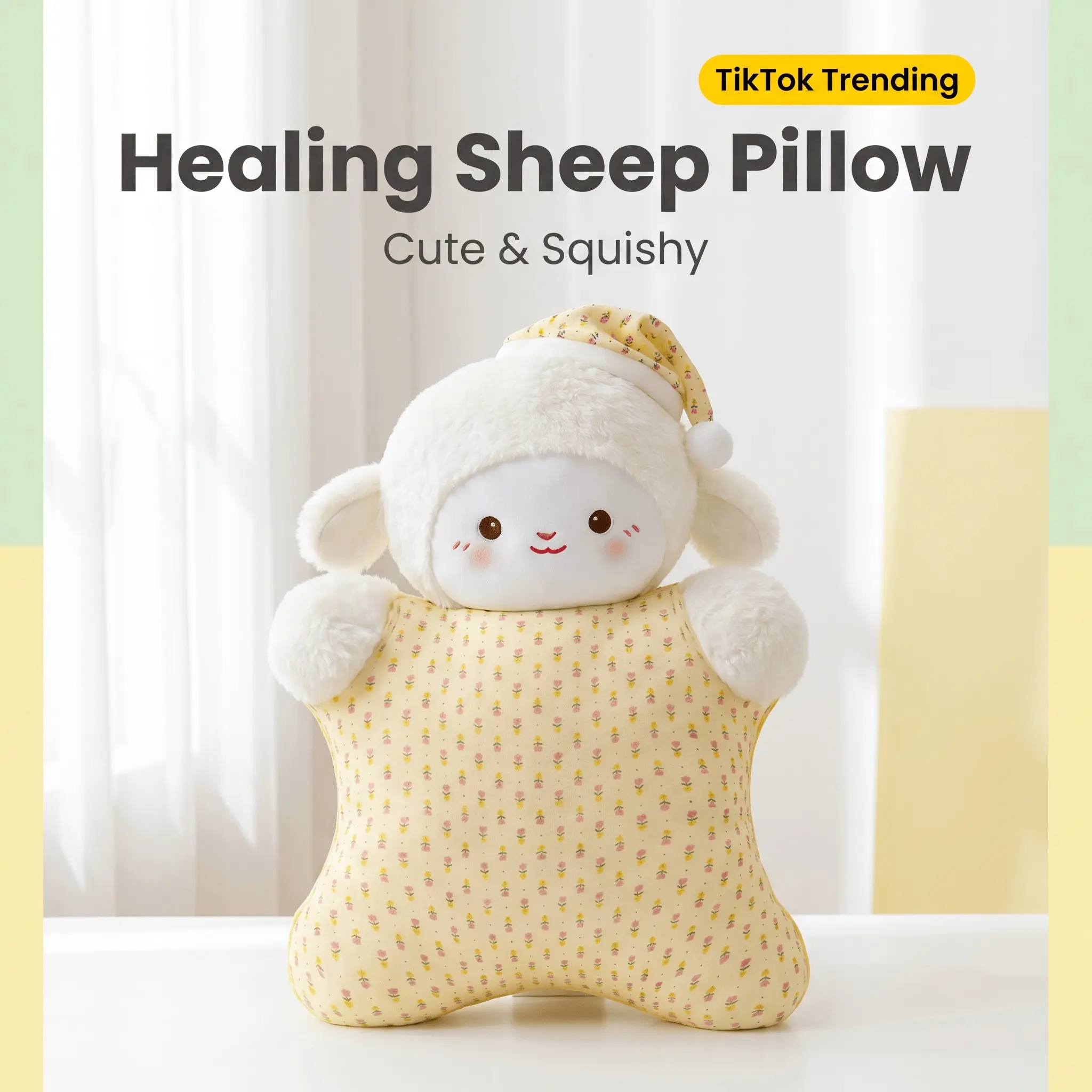 1PC Super Soft Lamb Plush Pillow – Fluffy Cuddle Buddy, Skin-Friendly & Huggable, Calming Companion for Teens & Kids, Bedroom Decor or Cozy Gift