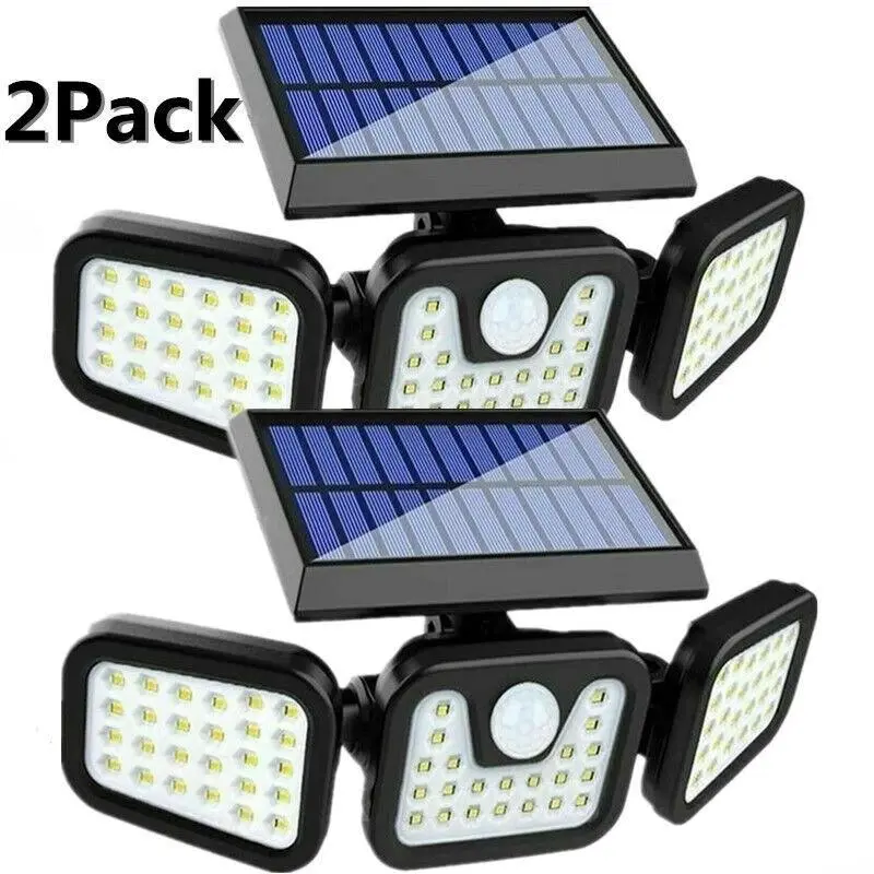 2 Pack Multi Purpose Solar Lights Outdoor Motion Sensor IP65 Waterproof Security Lamp with LED for Wall Fence Pathway Installation Yard Lighting