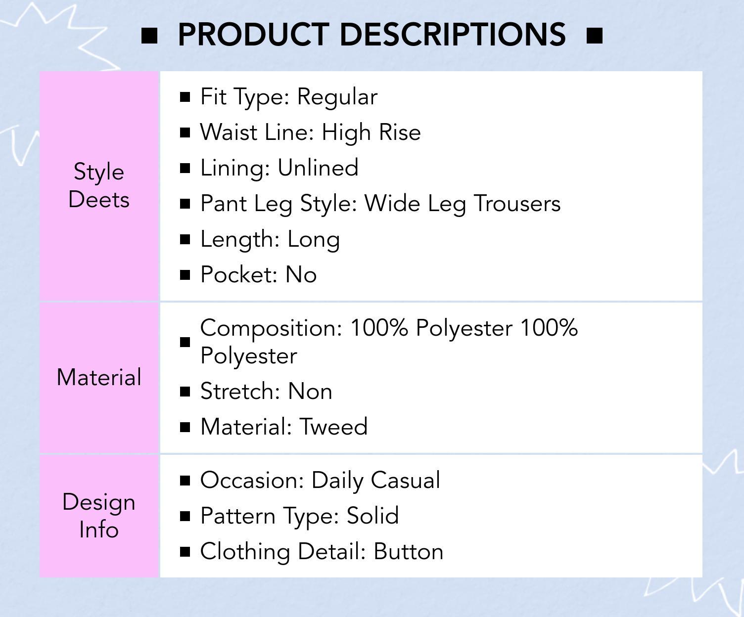 Cider Tweed High Rise Wide Leg Trousers