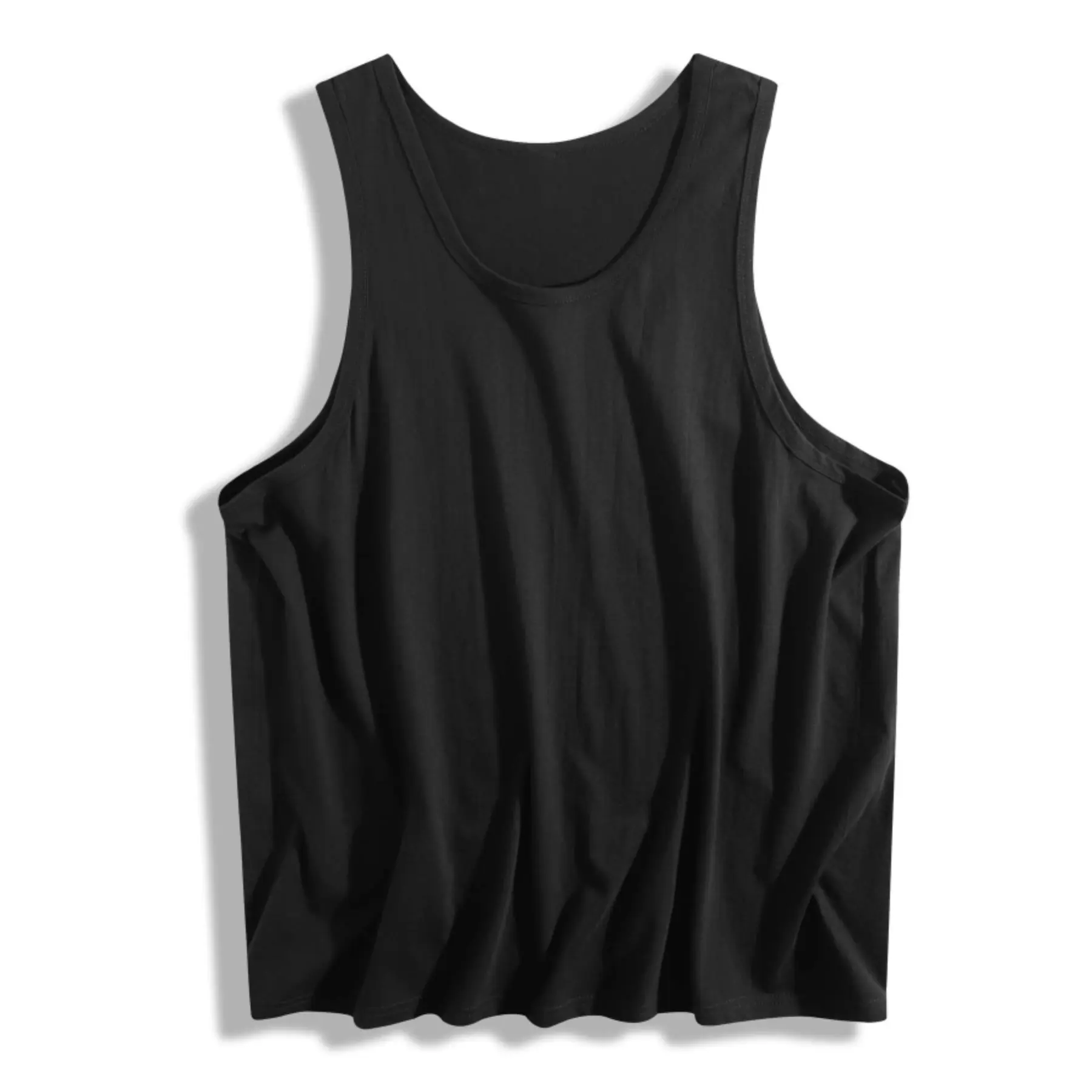 Men's Ring-Spun Cotton 180G Lightweight Tank Top, Breathable Muscle-Fit Summer Workout Shirt (XS-2XL)