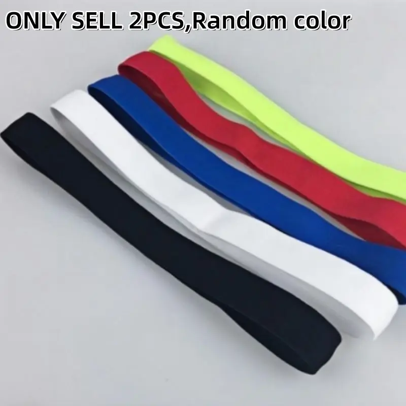 2 Pack Thin Elastic Sports Headbands for Men and Women, Non-Slip Sweatband for Football, Yoga, Running, Lightweight Exercise Gear