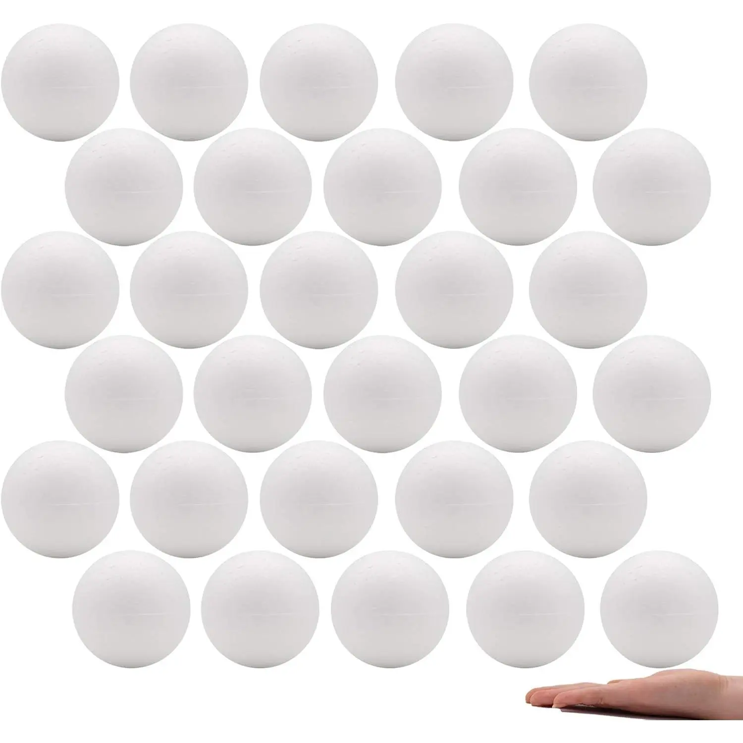 3-Inch White Smooth Surface Polystyrene Round Shape Craft Foam Balls, 40-Piece Bulk Pack for Holiday Crafts, School Modeling DIY Projects