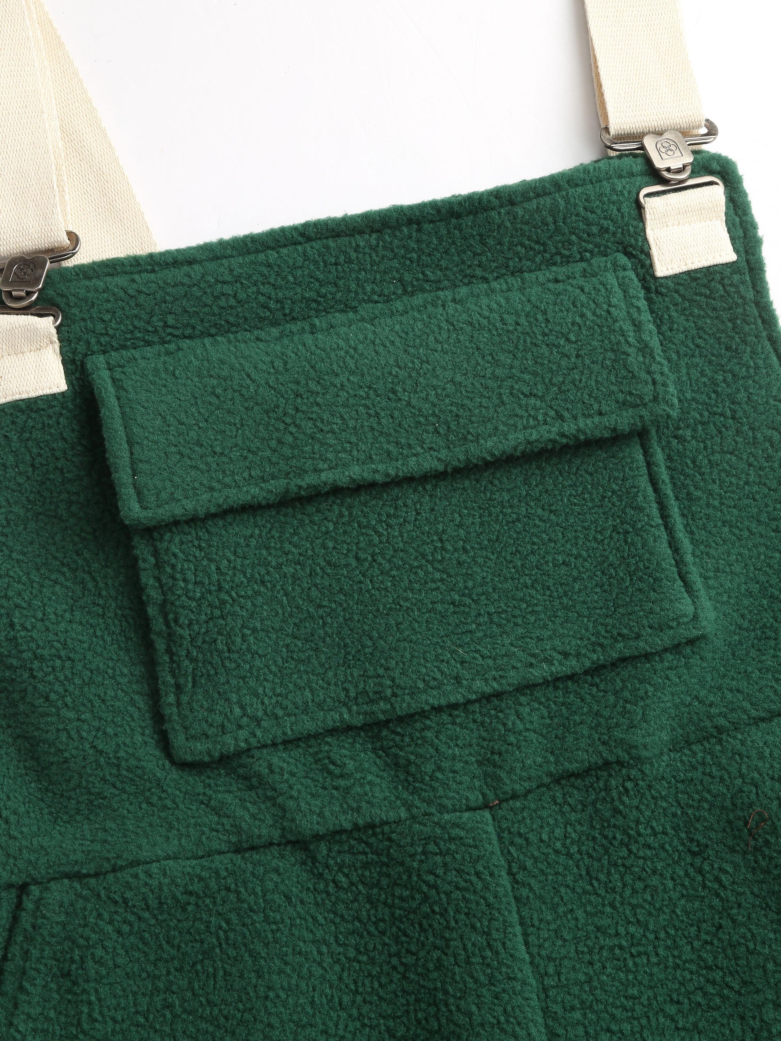 Cider [2 colors, Size 2-10] Fleece Pinafore Jogger Jumpsuit