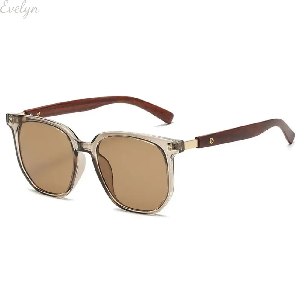 Women's Square Polygon Sunglasses, Retro Tortoise Shell Frame with Wood Grain Temples, Lightweight Korean Style with Anti UV Protection, Anti Uv Glasses, Trendy Square Sunglasses, Retro Geometric Look Turns Heads, Lightweight Keeps You Relaxed, Square Fra