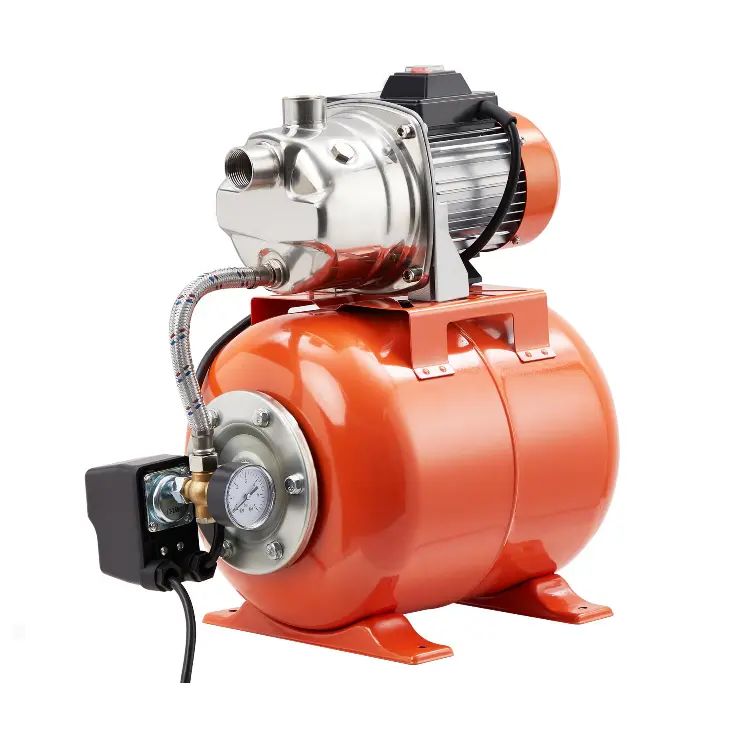 1.6HP Stainless Steel Shallow Well Jet Pump with Pressure Tank – 115V Automatic Water Booster – High Current 976GPH, 1" NPT – Perfect for Home, Garden, Lawn, and Farm Irrigation – Residential Water Supply, Sprinkler Systems