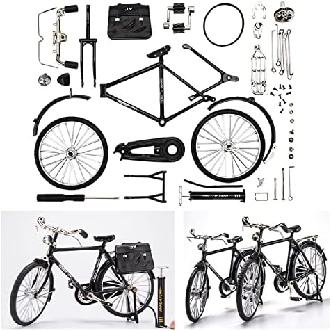 2026 New 51 Pcs DIY Retro Bicycle Model Ornament For Kids, Creative 1:10 Simulation Mini Bicycle Model Scale Kit With Inflator and Briefcase, Finger Bike Models Toys For Desktop Decoration Ornament