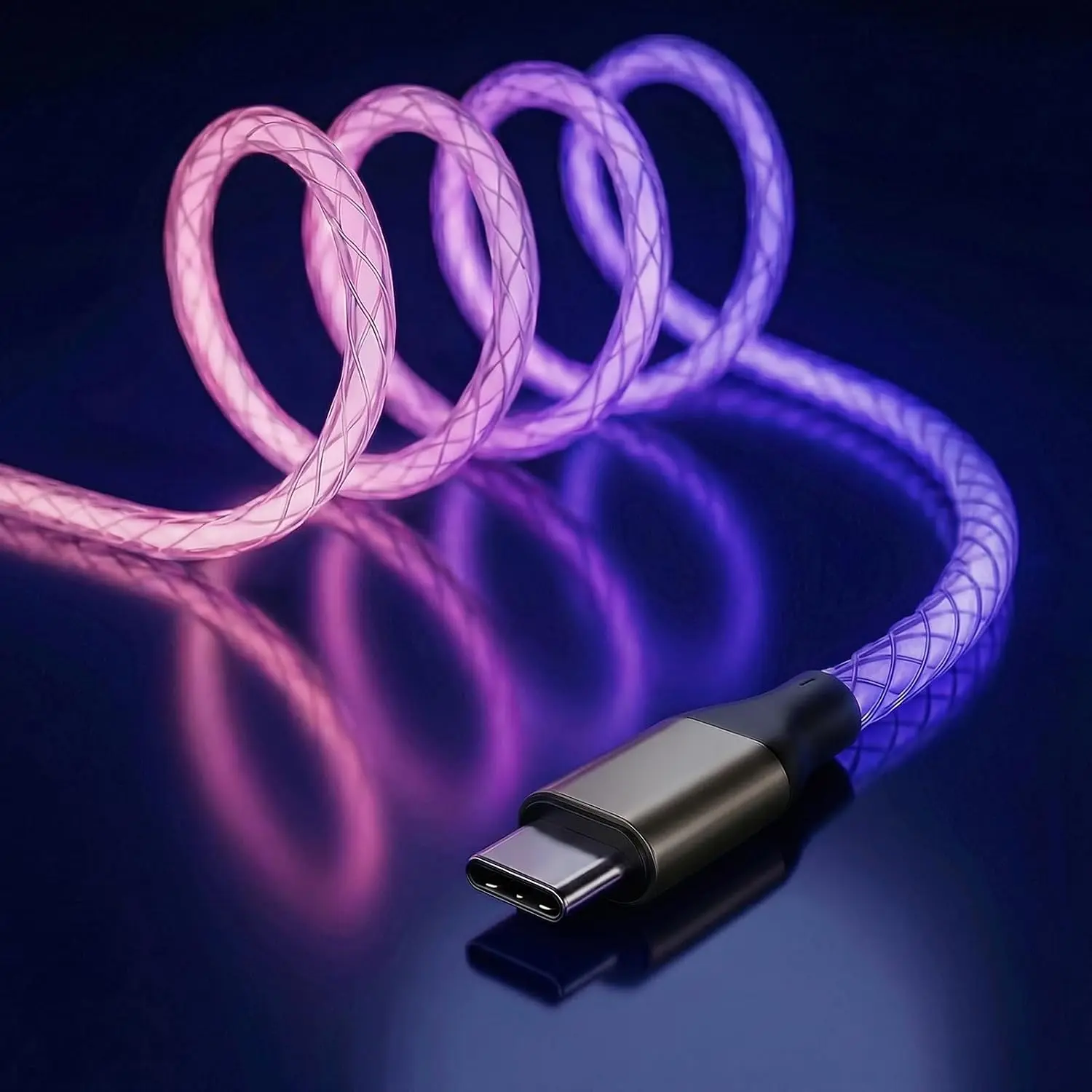 USB C Charger  60W LED Light up USB A to C  for  15/15Pro/ 15Plus/15ProMax MacBook Pro 2020, iPad Pro 2020, iPad Air4,  S23+/S23 Ultra ( , 3 FT)