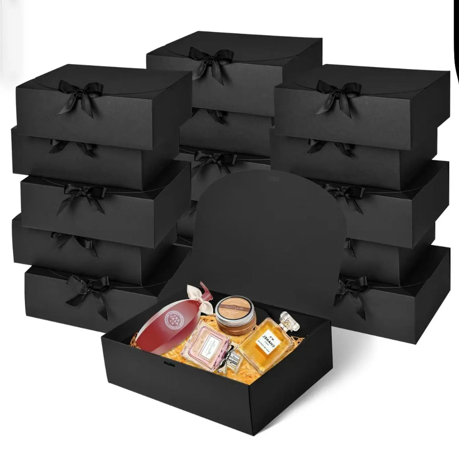 10 Piece Gift Box Set with Ribbon Lids, Perfect for Holiday Parties, Festive Gifts, Anniversary Wrapping Materials, Romantic Gift Box, Gift Wrapping Supplies