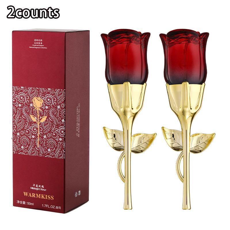 Rose Shaped Women's Perfume, 2 Counts Long Lasting Fragrance, Elegant Floral Scented Perfume for Women, Trendy Perfume for Party and Daily Life, Floral Scents Perfume