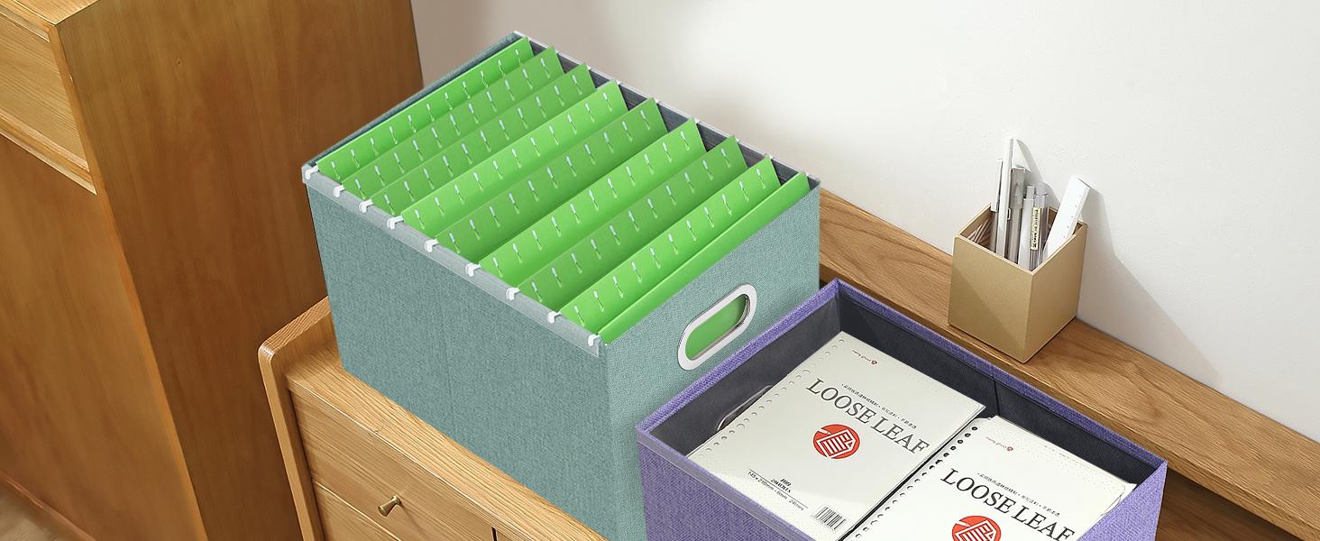 File Organizer, File Box, File Cabinet for Letter File Folder Storage, Hanging File Organizer for Office/Decor/Home, Document Organizer, 1 Pack, Gray