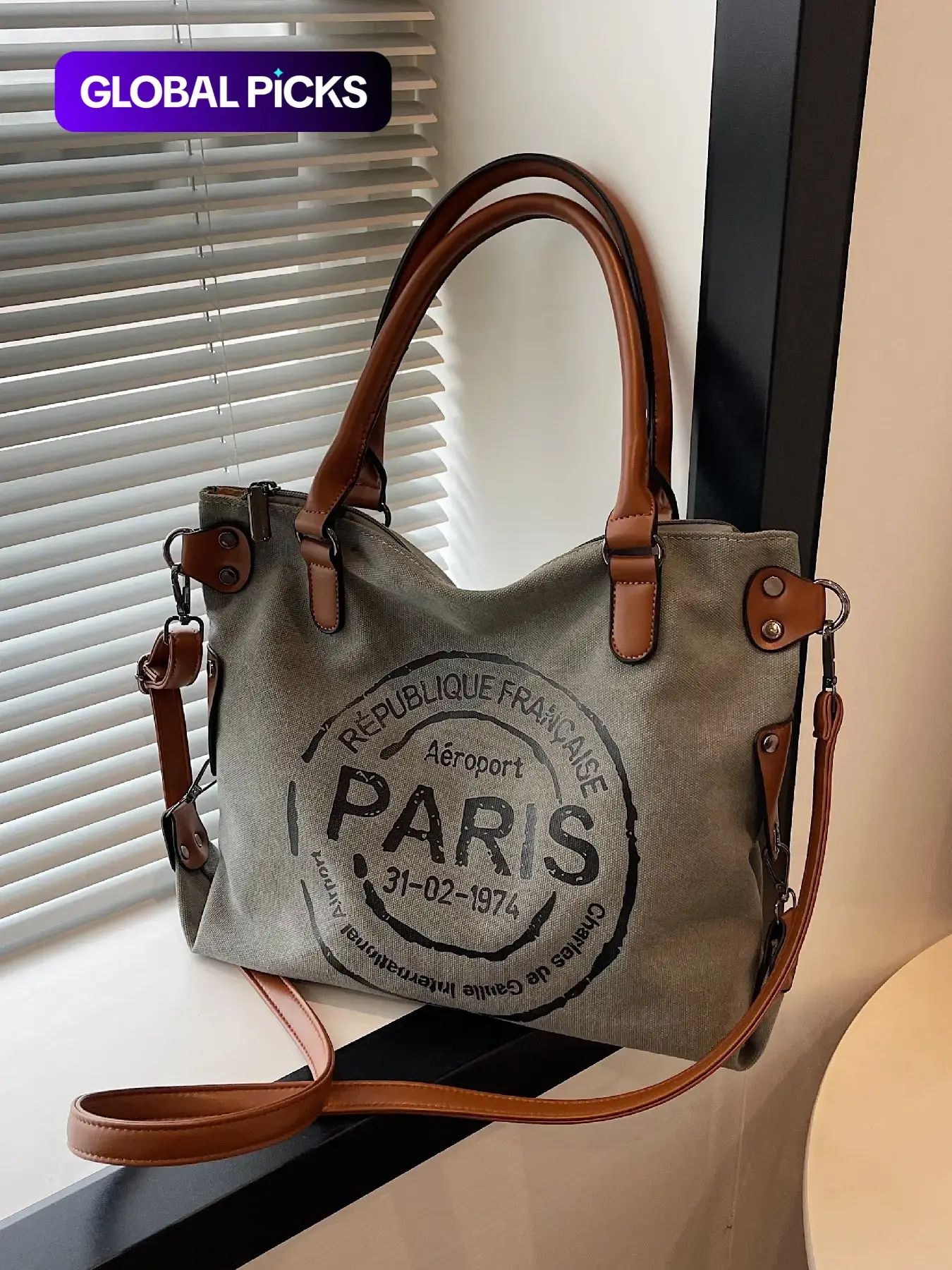 Fashionable Letter Print Handbag, Casual PU Leather Zipper Shoulder Bag for Women, Casual Versatile High-Quality Daily Commuter Bag, Trendy Shopping Bag #GLOBAL PICKS