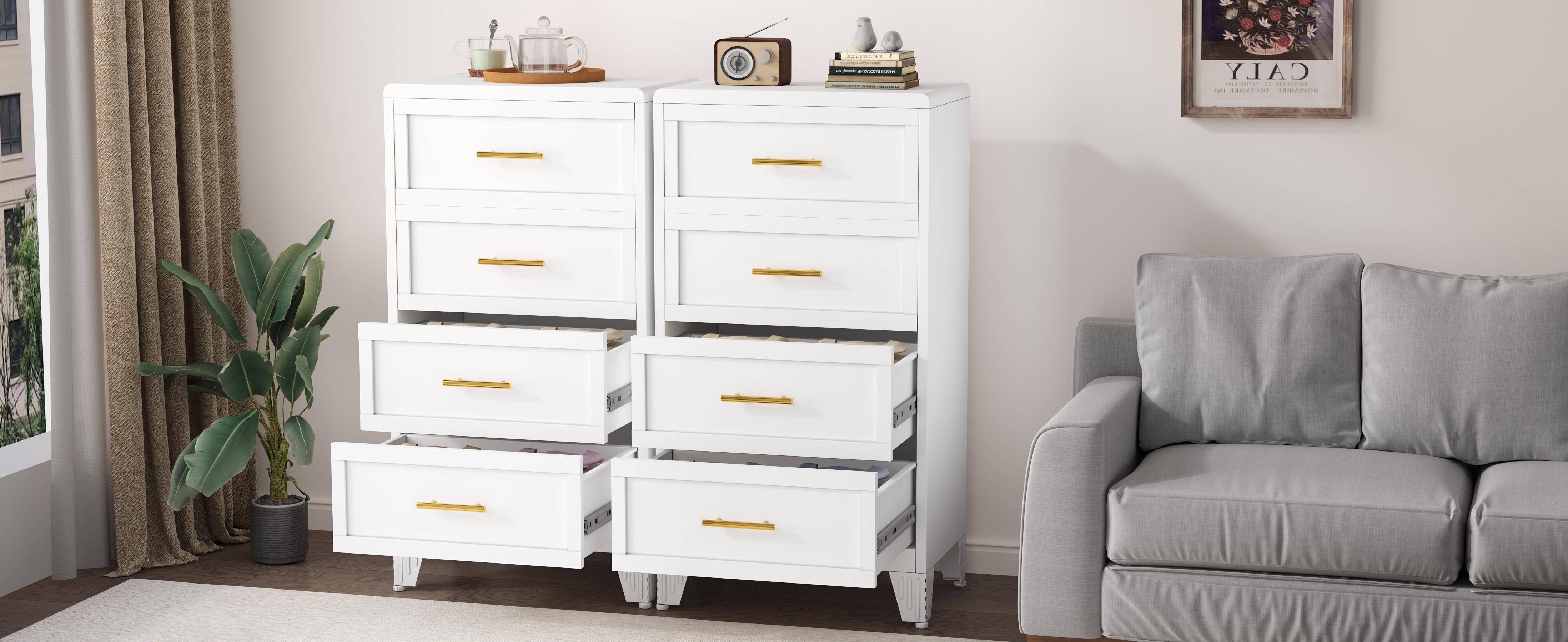 Metal Dresser Tall Narrow Dresser for Bedroom Chest, 53.46" H Drawer Chest, Closet Dressers & Chests of Drawers for Living Room, Hallway (5 Drawers White 24inch Wide)
