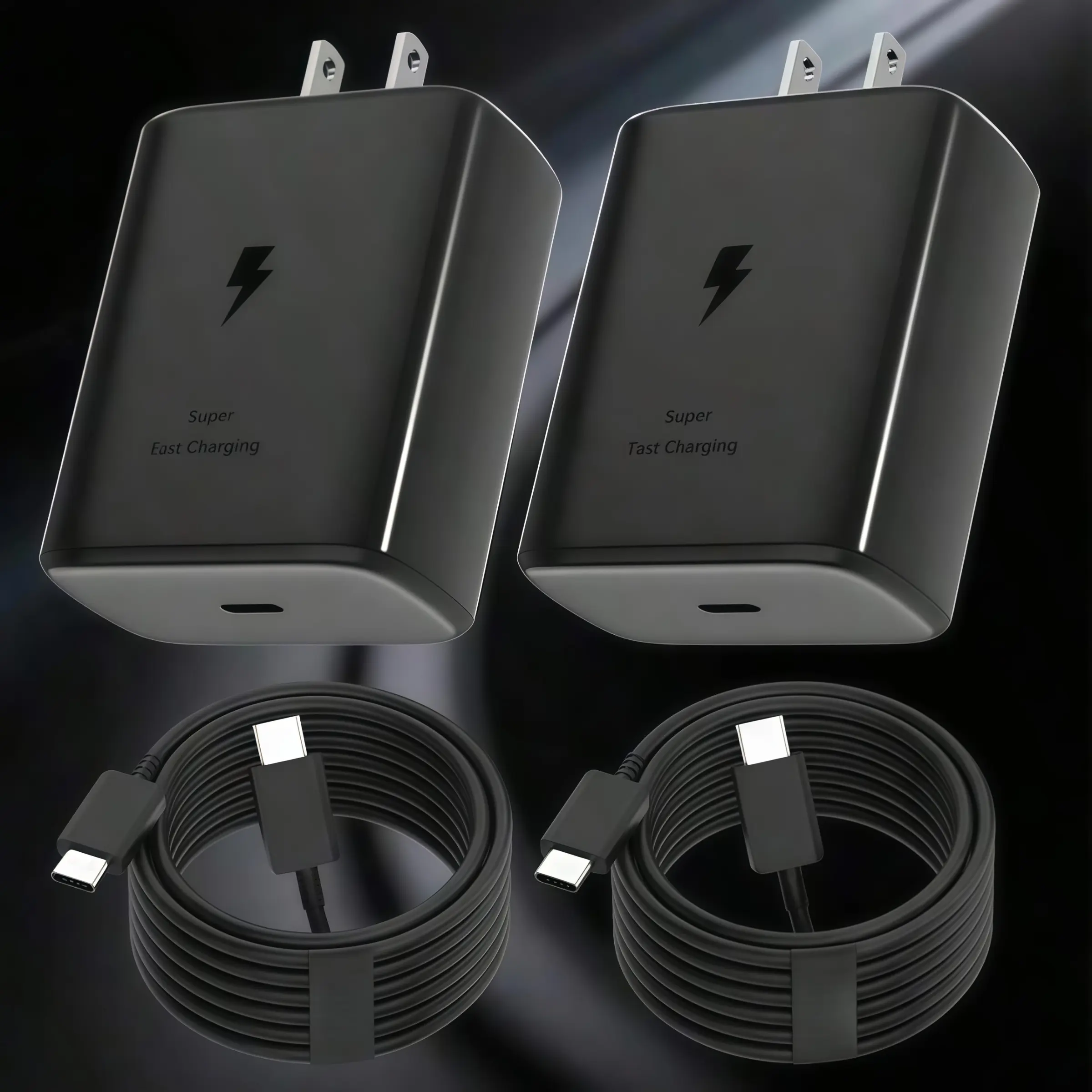 2-Pack 45w Super Fast Cell Phone Charger Type C Charging, USB-C Wall Plug, Compatible with Samsung Galaxy S Series & iPhone Models, High Efficiency Power Output