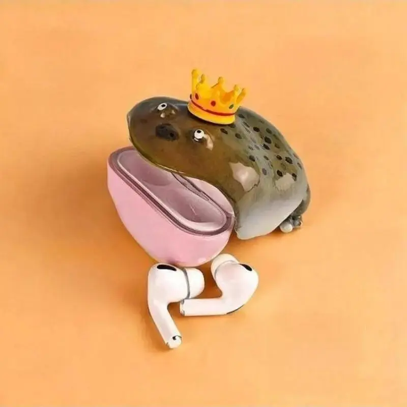 Ugly Cute Handcrafted Frog Earbud Case - Funky, Peppy, Playful, Heavy Duty Protection Cover Compatible With AirPods Pro 2nd-3rd-4th Generation, Pvc, Ugly-Cute Frog, Casual, Fashion, Frog Design, Multiple Gen