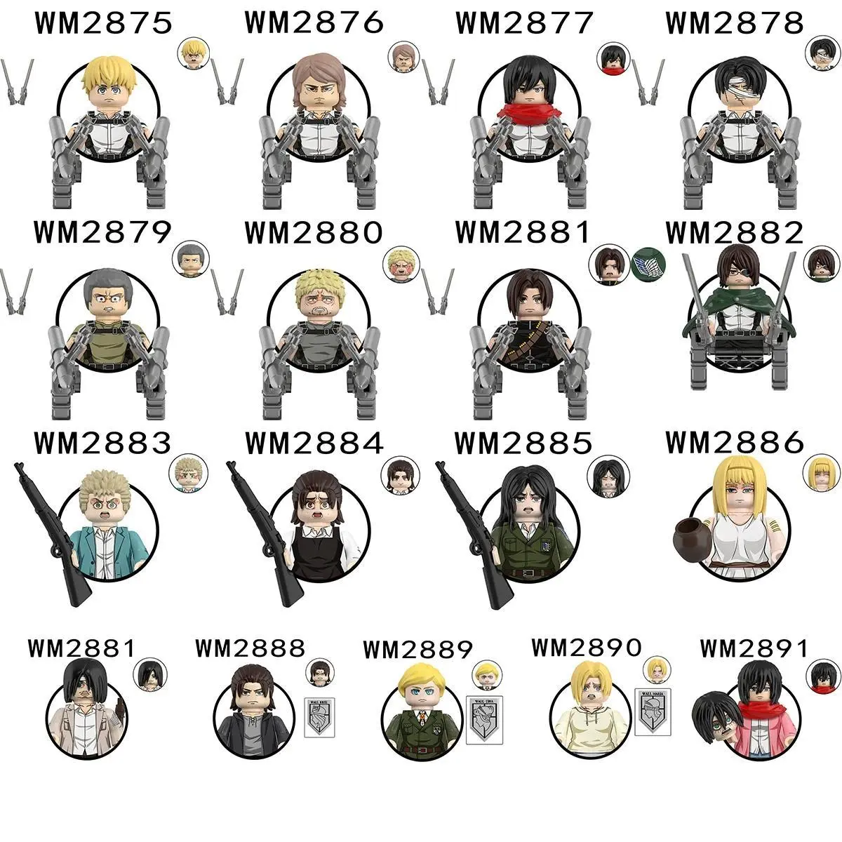 WM6203 WM6204 Anime Action Figures Small Display Models Blocks Set - DIY Assembly Toys for Kids & Adults, Creative Gift