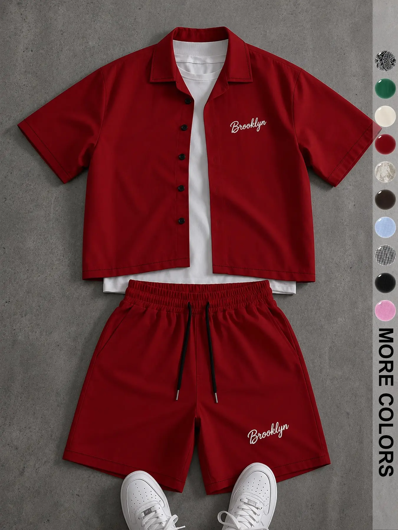 Men's Short Sleeve Shirt + Shorts Set, Plaid 2-Piece, Casual Style Set, Street Style, Comfortable Fit, Ideal for Daily Wear