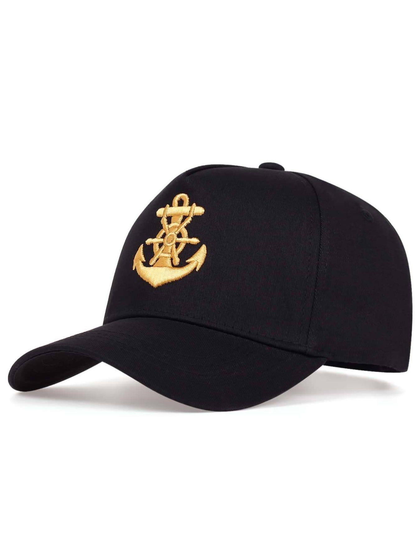 1 Piece Fashion Three-dimensional Anchor Embroidered Baseball Cap, Adjustable Snapback Cap, Outdoor Adjustable Sports Sunscreen Casual Cap for Shopping, Travel, Seaside Party, Unisex